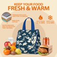 thumbnail image 5 of Pioneer Flower Floral Print Pattern Insulated Lunch Bag for Women & Adults,Large Portable Soft Cooler Lunch Bag,Thermal Food Storage Tote with Pearl Cotton,8.66L,8.75x5.75x9.5 Inch, 5 of 6