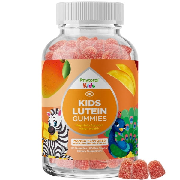 Vegan Lutein & Zeaxanthin Eye Health Gummy Vitamins for Kids - Lutein Gummies for Vision Clarity and Blue Light Support