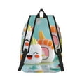 thumbnail image 2 of Naloa Kawaii Sushi Characters Delight Canvas Backpack for Men Women Rucksack Casual Travel Daypack College Tote Satchel Bookbag for Teens-Small, 2 of 7