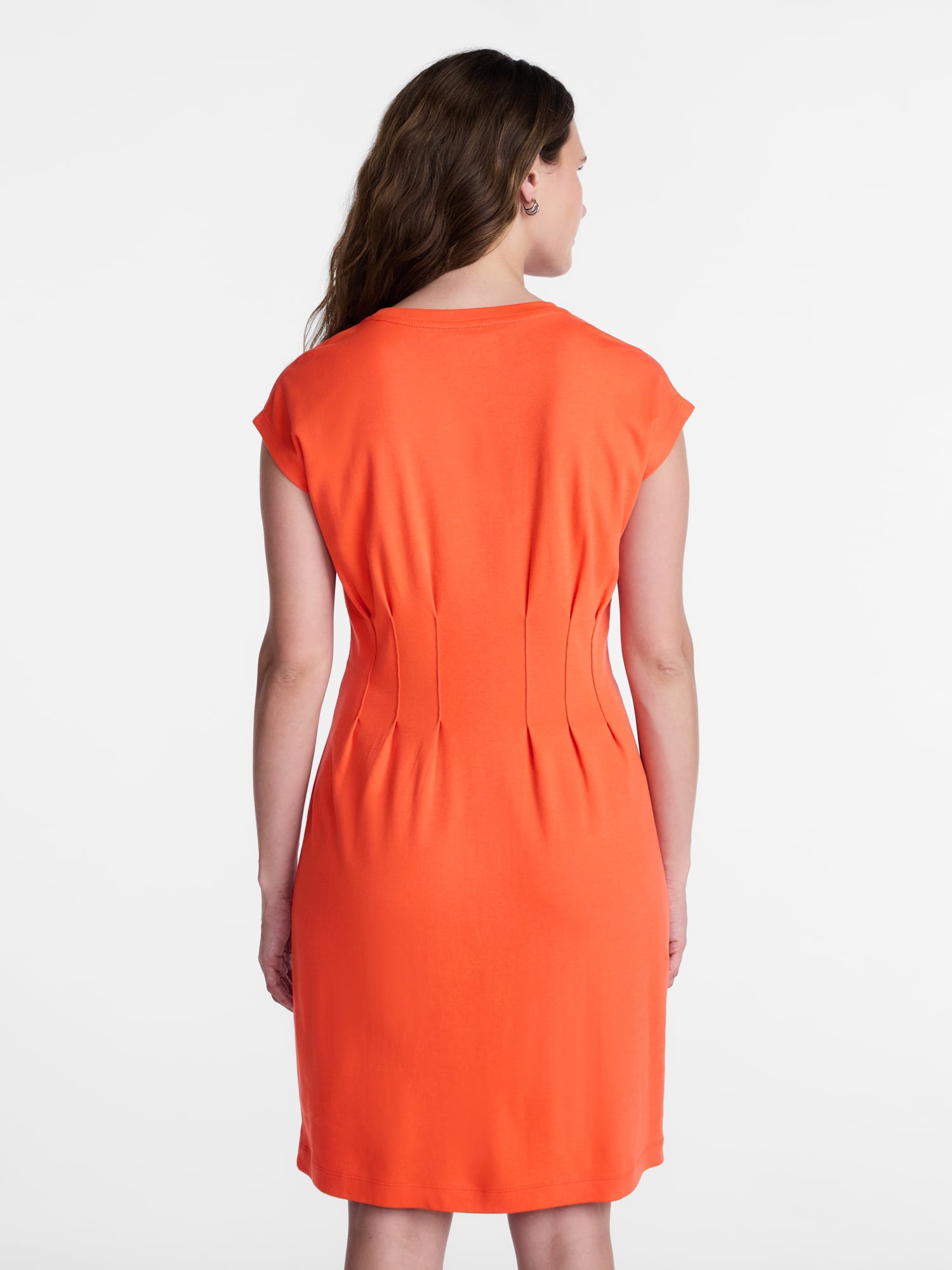 Time and Tru Women's Pleat Waist Mini Dress, Sizes XS-XXXL
