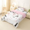 thumbnail image 2 of Homewish Japanese Ink Landscape Twin Comforter Sets,Cherry Blossom Floral Bedding Set,Pink Reversible,2 Pieces,1 Comforter and 1 Pillowcase, 2 of 7