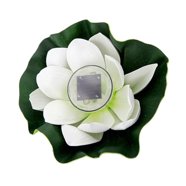 Solar Lámpara de Forma Flor Luces Iluminación Herramientas de Jardinería Patio Oficina blancos Cola Luz flotante de la noche del loto