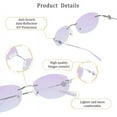 thumbnail image 4 of LifeArt Blue Light Blocking Glasses, Computer Reading Glasses, Anti Blue Rays, Reduce Eyestrain, Stylish for Women(Purple,+0.50 Magnification), 4 of 5