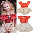 thumbnail image 2 of ITFABS Robe d'Été pour Bébés Filles, Robe en Tulle à Manches Courtes avec Volants en Dentelle, 2 of 5