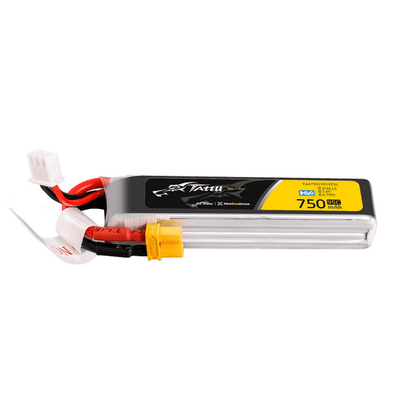 Tattu 750mAh 2S 95C 7.6V R-Line HV LiPo Battery Pack with XT30 Plug 3Pcs