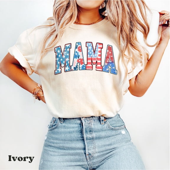 American Mama T-Shirt, Retro USA Tee, 4th of July Patriotic Shirt for Moms, Cute Independence Day Gift for Her