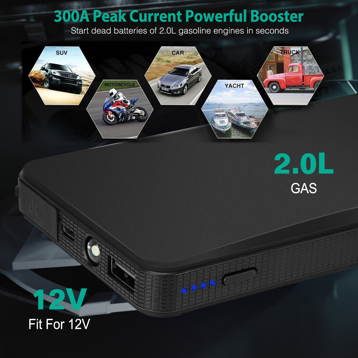 iMounTEK 12V Car Jumper Starter 400A Peak 20000mAh Battery Charger Power Bank