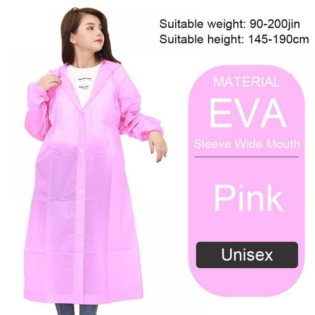 Imperméable EVA Poncho de Pluie Réutilisable Unisexe Hommes Femmes Long Imperméable