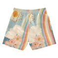 thumbnail image 7 of FORMRS Boys Swim Trunks Quick Dry Mesh Liner Boardshorts Sizes XS-XL, Beige Rainbow Clouds, 7 of 7