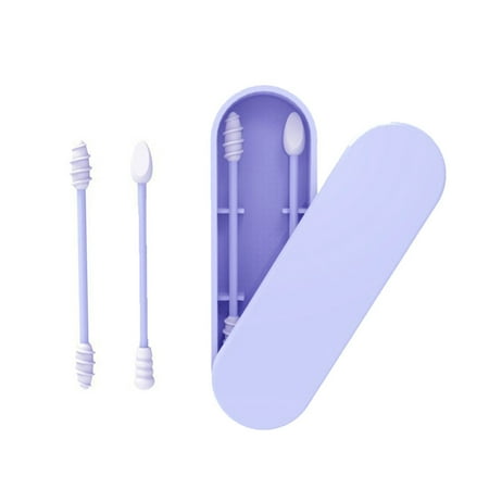 Silicone Cotton Swabs Stick Reusable Portable And Cleanable Ear Q- Rough Friction Cotton Swabs For Ear Cleaning Makeup 2Pcs