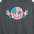 thumbnail image 3 of Instant Message - USA Flag Peace Face - Women's Racerback Tank Top, 3 of 6