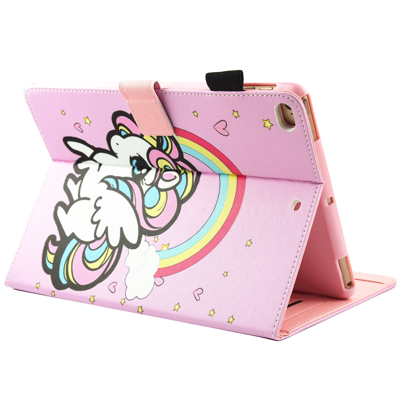 iPad Pro 10.5 Inch Case, Allytech PU Leather Slim Fit Kickstand Folio Flip Protective Auto Sleep Wake Smart Cover w/ Cards & Pencil Holder Shockproof Case for Apple iPad Pro 10.5", Unicorn Rainbow