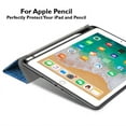 thumbnail image 5 of iPad 10.2 Inch 9 8 7 2021 2020 2019 [iPad 9th / 8th / 7th Gen ] A2197 A2270 A2602 Smart Magnetic Trifold Pencil Holder Soft Silicone TPU Back Cover - Blue, 5 of 7