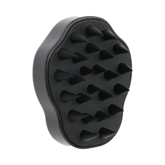 Unique Bargains 1 Pc Flower Shape Hair Shampoo Brush for Scalp Massage 3.74"x3.15"x2.76" Black