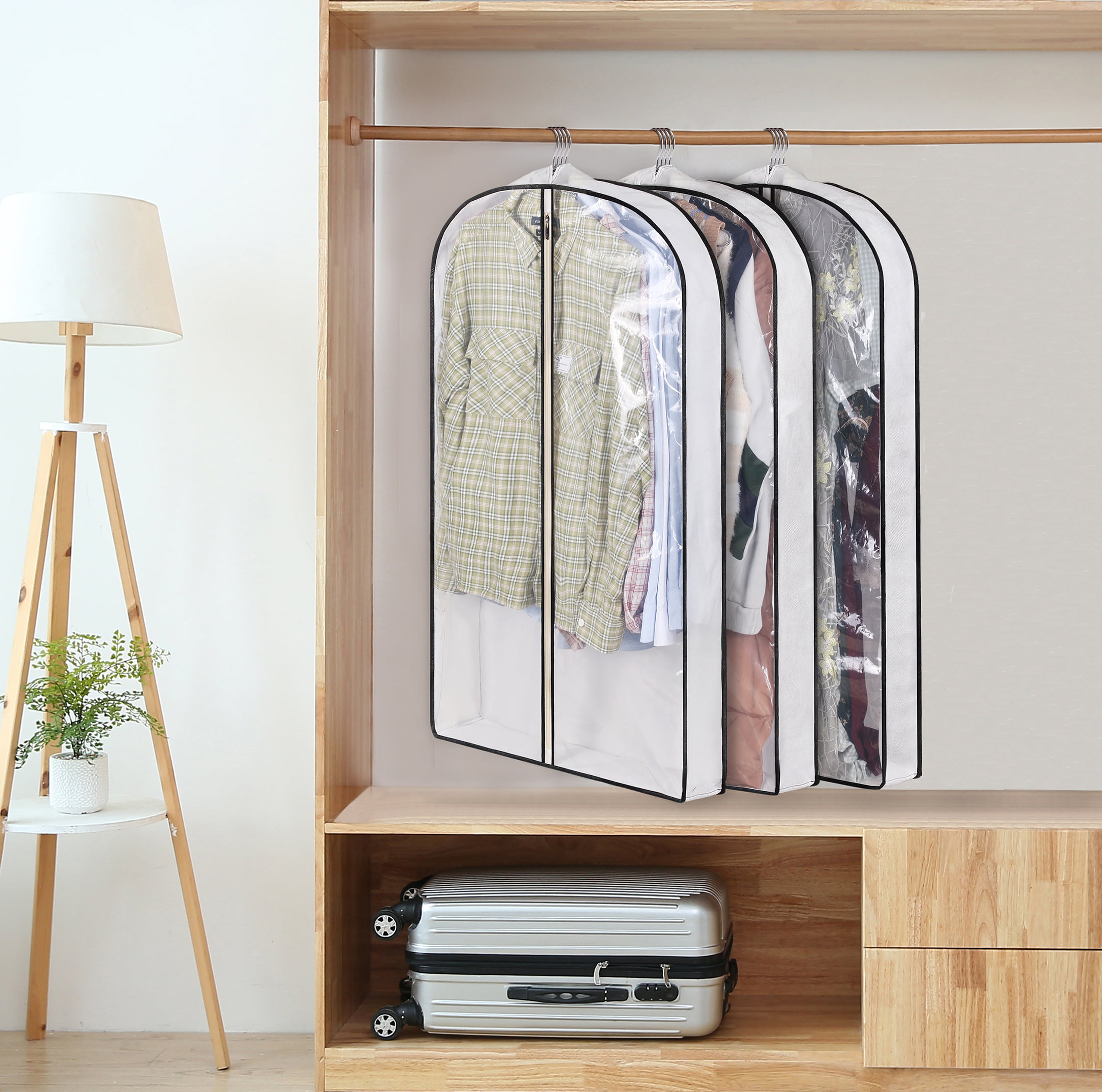 40 Hanging Garment Bags For Closet Storage Suit Bag 4 Gusseted Clear  Clothes Cover For Coat Jacke  Fruugo IN