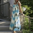 thumbnail image 2 of Usmixi Summer Dresses for Women Plus Size Swing Spaghetti Strap Beach Camisole Sun Dresses Sleeveless V-Neck Tie-Dye Maxi Sun Dress Sky Blue M Up to 65% off, 2 of 7