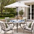 thumbnail image 4 of Blue Tulips Floral Round Outdoor Tablecloth with Umbrella Hole Zipper, Spring Farmhouse Elegant Flowers Elastic Fitted Table Cover, Waterproof Table Cloth for Patio Picnic Party Fits 36"-44", 4 of 9