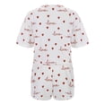 thumbnail image 5 of Summer Pjs for Women Set Cozy Pajamas Two Piece Set Short Sleeve Top and Pant Bow Heart Print Loungewear Sleepwear Red, 5 of 6