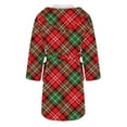 thumbnail image 5 of Women's Fleece Plush Robe Long Warm Plush Bathrobe Loungewear Jacket Printed Comfort Robe, 5 of 5
