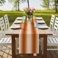 thumbnail image 3 of Burnt Orange Ombre Short Table Runner 36 Inches Long,Modern Abstract Art Farmhouse Gradient Cotton Linen Table Runners Dresser Scarves,Tabletop Scarf Furniture Cover for Home Dinner Party 13"x36", 3 of 8