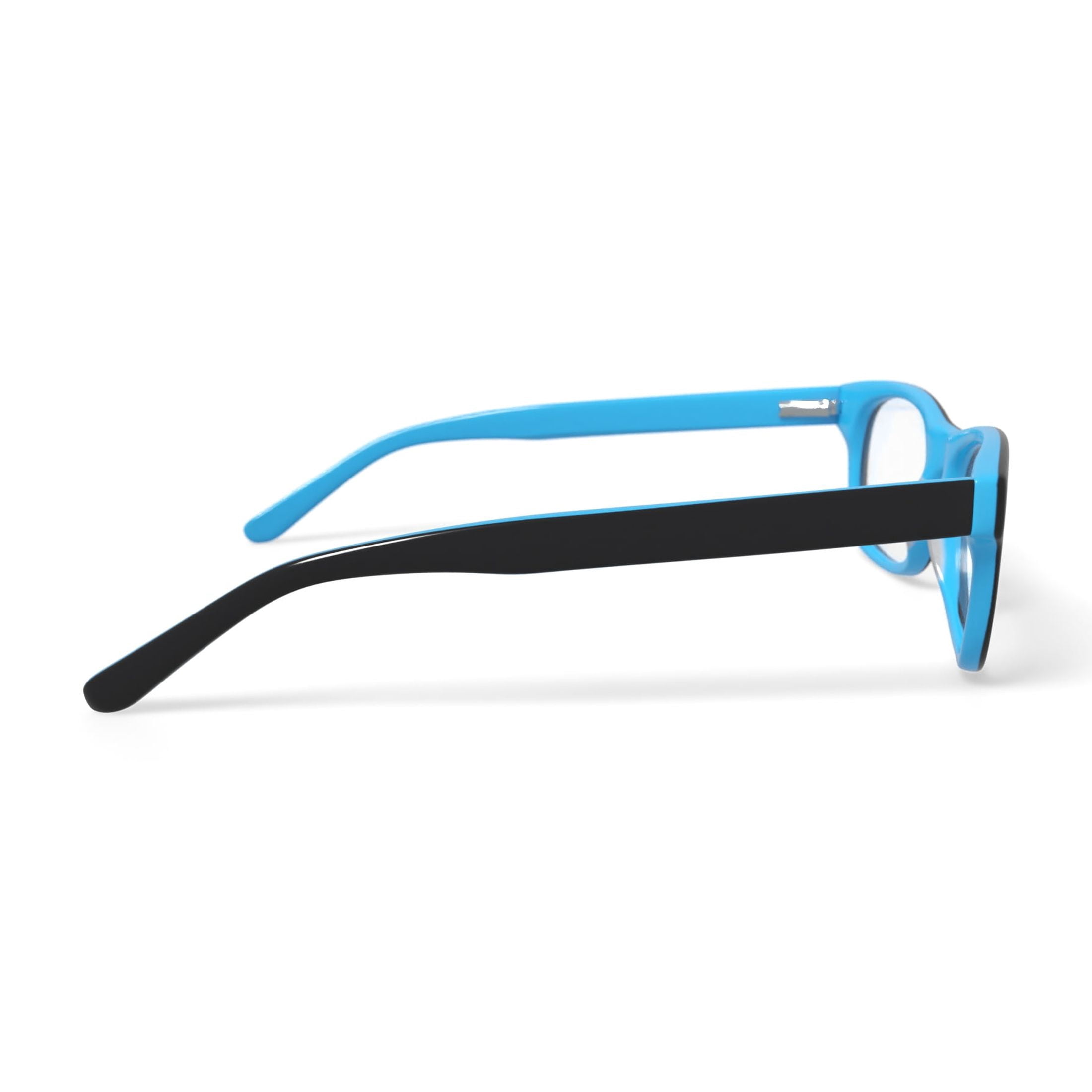 Walmart Women's FM19011 Square Prescription Eyeglasses with Case, Black/Blue
