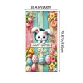 thumbnail image 3 of Divertida corona de conejito de Pascua para puerta, decoración colgante de corona de huevos de Pascua, pancarta rústica de bienvenida, fondo de decoración para puerta de Pascua, guirnalda colorida co, 3 of 9