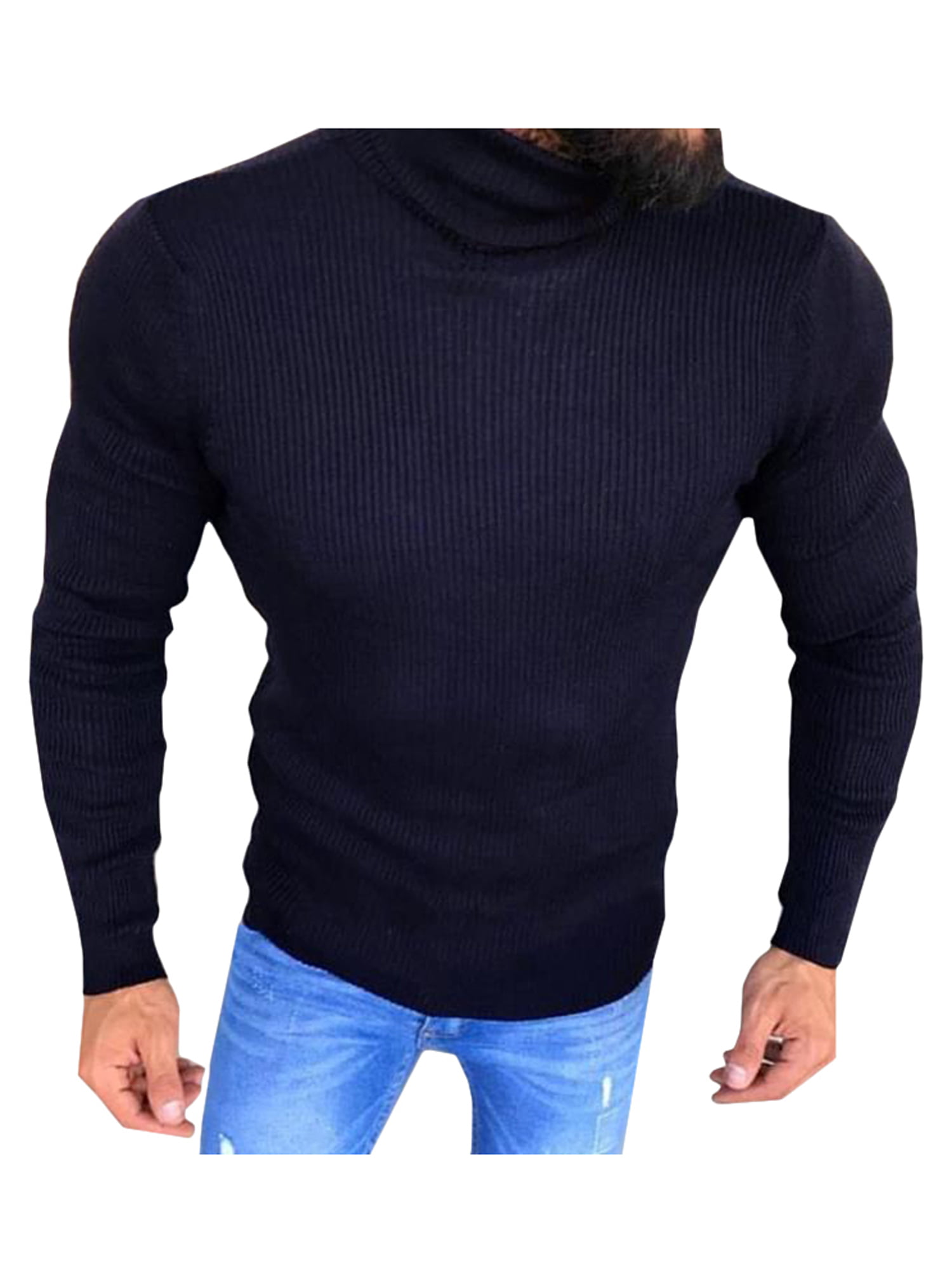 Winter Men's Turtleneck Sweater Long Sleeve Pullover Jumper Knitwear Slim Fit