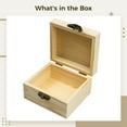 thumbnail image 5 of Unfinished Mini Wood Craft Box with Hinged Lid and Magnetic Closure, 3.74 Inch - Perfect for Arts, Crafts, and Personalized Gifts, 5 of 6