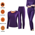 thumbnail image 4 of Liwarace Ultra Soft Microfiber Thermal Underwear for Women Thickened Microfiber Lambswool Thermal Underwear Set with Golden Fleece Lined, 4 of 20
