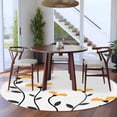 thumbnail image 4 of Round Area Rug 5 Ft, Spring Flowers Washable Non-Slip Circle Carpet for Living Room/Bedroom, Modern Simple Floral Plants Lines Art Low-Profile Runner Mats Collection Rugs for Indoor, 4 of 7