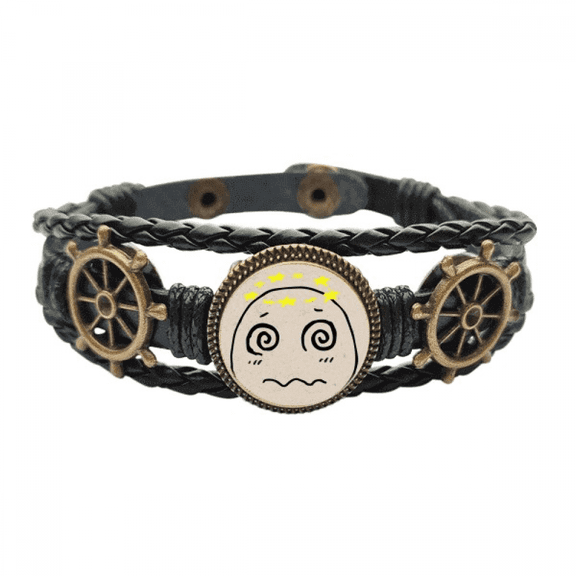 dizziness yellow stars fcartoon leather braided ocean bracelet wristband