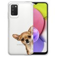 thumbnail image 1 of WIRESTER Transparent Soft Gel TPU Clear Case Slim Protective Cover for Samsung Galaxy A03S 4G LTE (Not 5G) 6.5" 2021, Fawn Apple Head Chihuahua Dog Look For You, 1 of 3