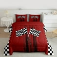 thumbnail image 2 of Feelyou Modern Racing Car Boys Bedding Comforter Set, Buffalo Checkered Flag Twin Comforter Sets, Extreme Sports Reversible Bedding Set, Breathable Home Decor, 2-Piece, 2 of 8