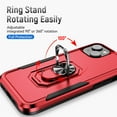 thumbnail image 3 of SaniMore for iPhone 14 Magnetic Case Support Wireless Charging, Rugged PC & TPU Bumpers Cover with Car Mount & 360° Rotatable Ring Kickstand Military Grade Drop Protective Shell, Red+Black, 3 of 9