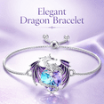 thumbnail image 2 of Dragon Jewelry Set for Women, Crystal Dragon Necklace Bracelet and Earrings, Fantasy Animal Pendant Jewelry Collection Gift, Purple, 2 of 6
