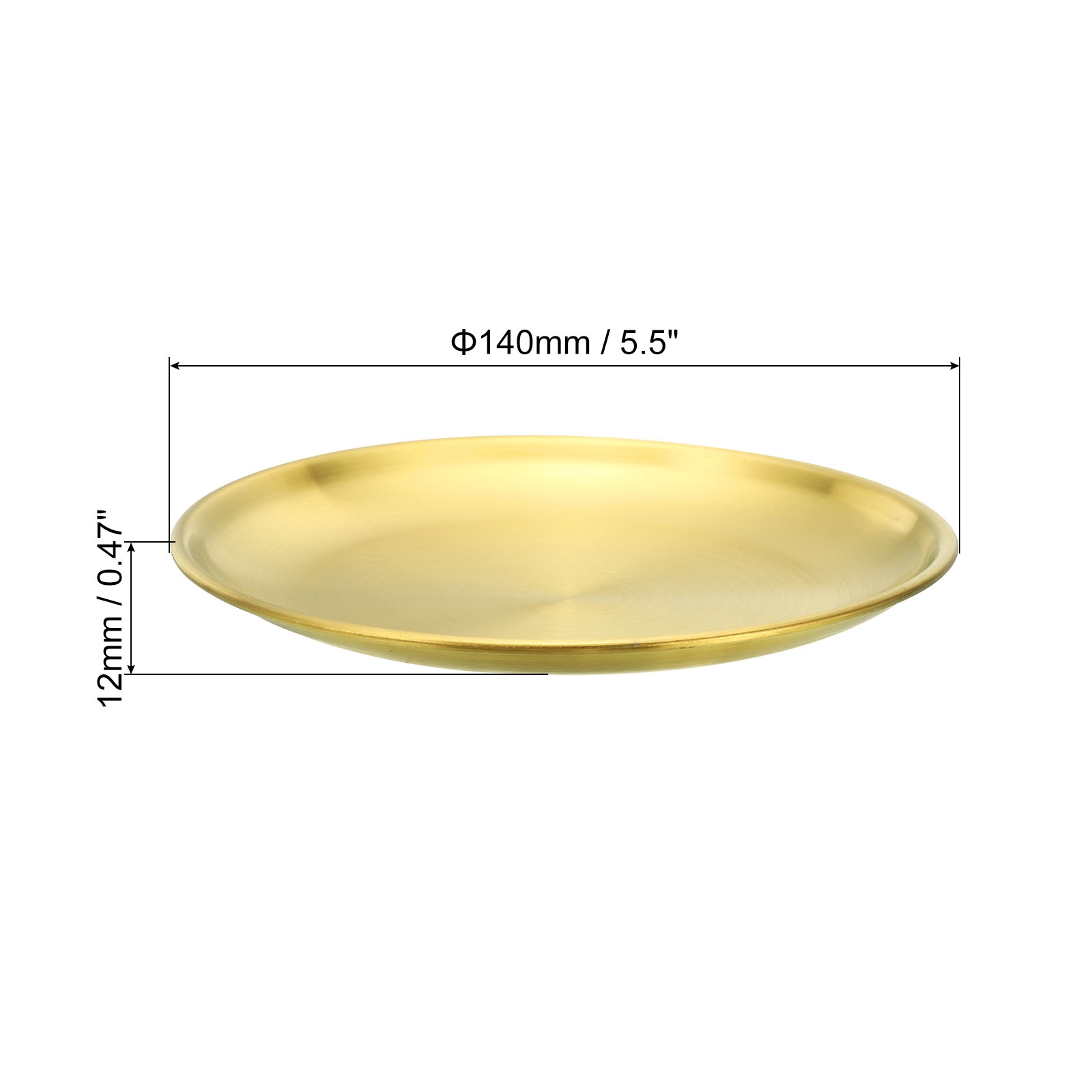 Unique Bargains Alloy Ash Catcher Fireproof Cone Pad Tray for Yoga Spa Room Use "5.5" Gold