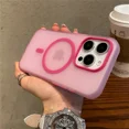 thumbnail image 2 of Matte Candy Magnetic Wireless Charging Transparent Case For iPhone 16 15 13 12 11 14 Pro Max Plus For Magsafe Shockproof Cover Blue For iPhone 12, 2 of 6