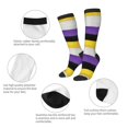 thumbnail image 4 of Womens Non-Binary Pride Flag Knee High Socks Comfy Thermal Boot Long Socks, 4 of 7