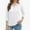 6# White, variant on Classic Polo Shirts for Women 3/4 Sleeve V Neck Collared Tops Basic Trendy Beach Casual Tees Summer Army Green 2XL