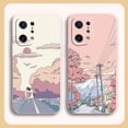 thumbnail image 5 of Case For OPPO FIND X6 X3 REALME X7 X50 RENO 2 4Z 4 6 Lite 5Z 5F 4G 5G PRO Liquid Silicone Case Sunset Maple Snow Mountains, 5 of 5