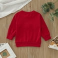 thumbnail image 3 of SonxaHe Infant Boys Girls Christmas Sweatshirt Long Sleeved Letter Embroider Shirt Child Outerwear Xmas Fall Sweatshirts Red,Sized 18-24 M, 3 of 6
