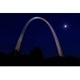 thumbnail image 2 of Galloimages Online 32x23 Gold Ornate Wood Framed with Double Matting Museum Art Print Titled - St. Louis Arch With Starburst Moon, 2 of 4
