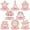 Pink Rose Gold, variant on 8 Pcs Purple and Silver Birthday Centerpiece Table Decoration, Happy Birthday Honeycomb Centerpieces Honeycomb Table Toppers for Men Women Party Supplies