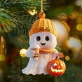 thumbnail image 6 of Eolstice Acrylic Hanging Ornament Halloween Pumpkin Skull Decor, Spooky Ghost Figure & Coffee Mug Design, for Indoor Display Party Favors Window Hanging, 6 of 6