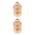 thumbnail image 2 of Guardoinrt Electroplated Metal Birdcage Shape Tea Light B- Candle Holder Rose Gold Type B 2Set, 2 of 6