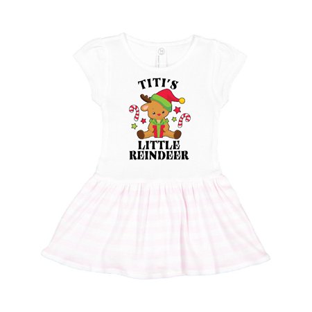 

Inktastic Christmas Titi s Little Reindeer with Candy Canes Gift Toddler Girl Dress