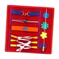 thumbnail image 2 of Piezas complementarias para tablero de actividades, piezas para tablero sensorial, material didáctico para habilidades básicas de la vida diaria. rojo, 2 of 9