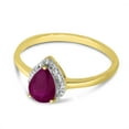 thumbnail image 3 of 14k Yellow Gold Pear Ruby And Diamond Ring, 3 of 6