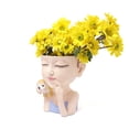 thumbnail image 2 of Resina cabeza de niña maceta retrato florero estatua arte jardín ornamento decoración del hogar Ehuebsd Libre de BPA, 2 of 4