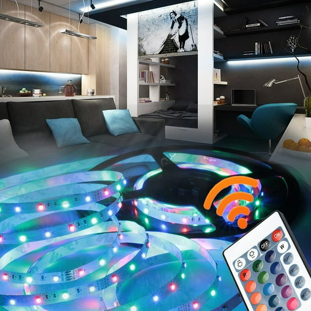Fiudx Tira de Luces Led Usb, Cambio de Color Rgb 2835, Diseño Flexible, Control Remoto Incluido, Fácil Instalación, Retroiluminación para Tv, Decoración de Coche, Tamaños de 50 a 200 Cm